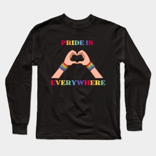 Pride is Everywhere Colorful Hands Long Sleeve T-Shirt